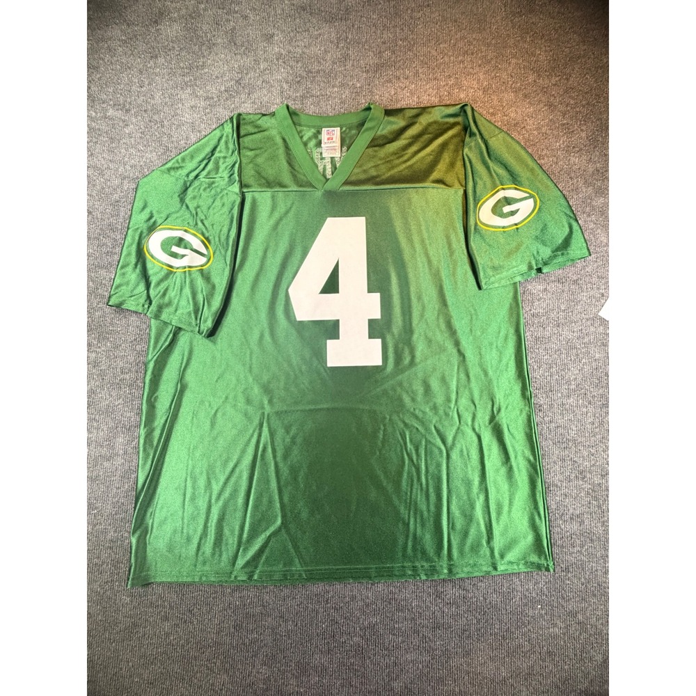 NFL Players Green Bay Packers Brett Favre 4 Jersey Mens 2XL Green Mesh‎ Football